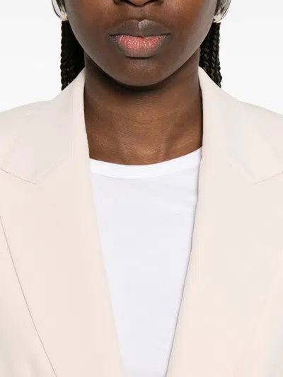 Emporio Armani Single-breasted Jacket In Technical Gabardine In Pink