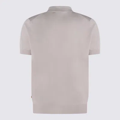 K-way Knitted Cotton Polo With Ribbed Accents In Neutral