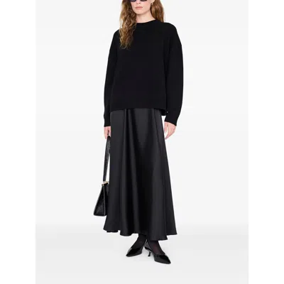 Anine Bing Flared Midi Skirt In Black