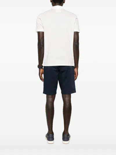 Emporio Armani Logo Cotton Polo Shirt In White
