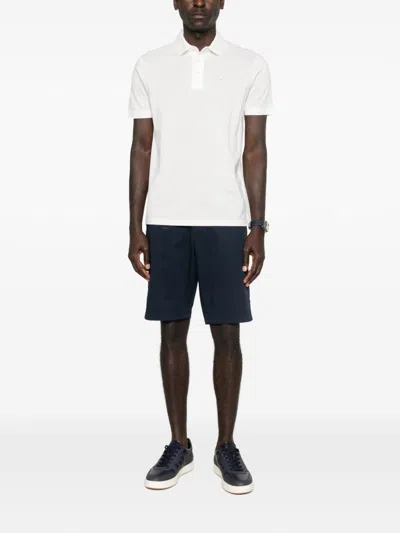Emporio Armani Logo Cotton Polo Shirt In White