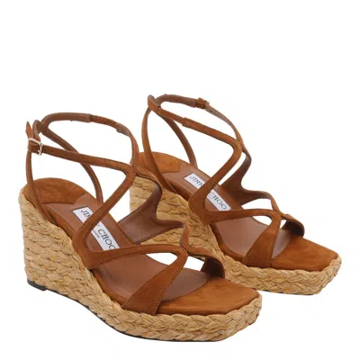 Jimmy Choo Ayla 85 Raffia Wedge Strappy Espadrilles In Multi