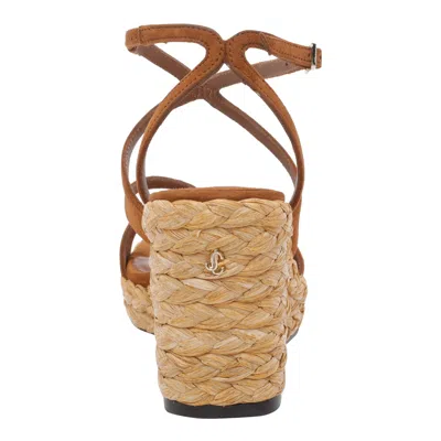 Jimmy Choo Ayla 85 Raffia Wedge Strappy Espadrilles In Multi