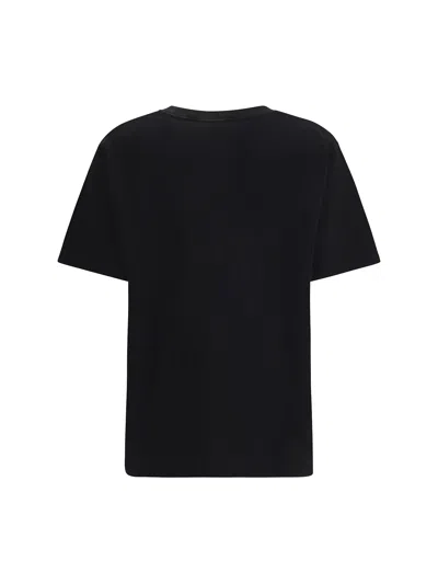 Chloé Women Black Crewneck T-shirt With Maxi Logo Print On The Front In Cotton Woman