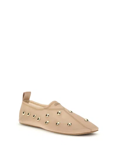 Chloé Rita Blushy Beige Ballet Flats In Transparent Mesh Women In Neutral