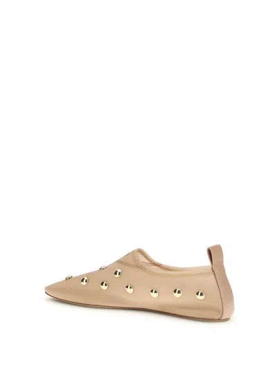 Chloé Rita Blushy Beige Ballet Flats In Transparent Mesh Women In Neutral