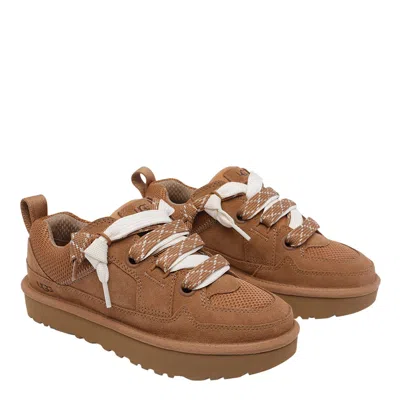 Ugg Suede And Mesh Sneakers With Trekking Laces In Brown