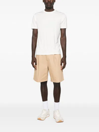 Emporio Armani Asv Domed Logo Pima-jersey T-shirt In White