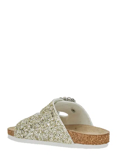 Monnalisa Kids' Glitter Open-toe Sandals In Gray