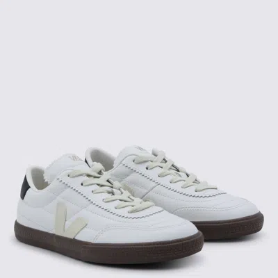 Veja Panenka Leather Sneakers In White And Cream In Neutral