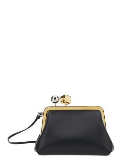 Jacquemus Le Berlingot Black Crossbody Bag With Removable Strap In Leather For Women