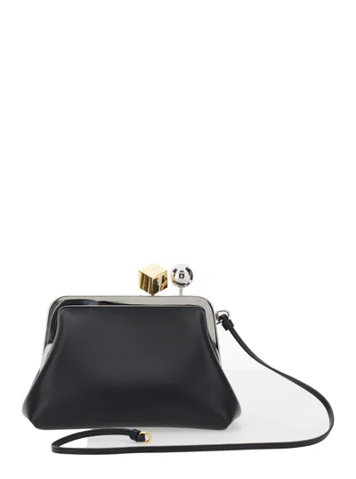 Jacquemus Le Berlingot Black Crossbody Bag With Removable Strap In Leather For Women