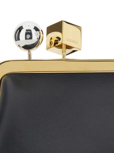 Jacquemus Le Berlingot Black Crossbody Bag With Removable Strap In Leather For Women