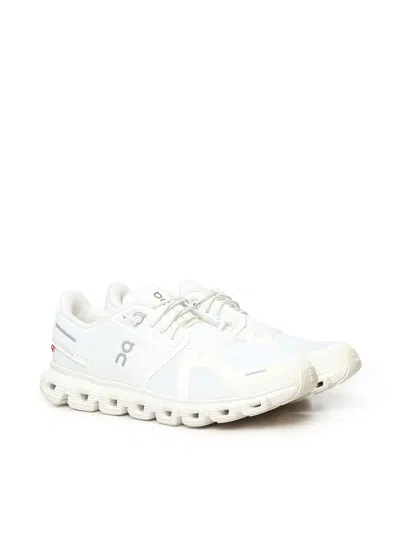 On Cloud 6 Panelled Mesh Sneakers In White