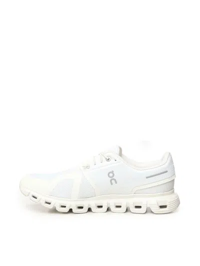 On Cloud 6 Panelled Mesh Sneakers In White