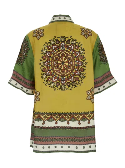 Alemais Contina Multicolor Shirt With Classic Collar And All-over Geometric Print In Viscose Woman