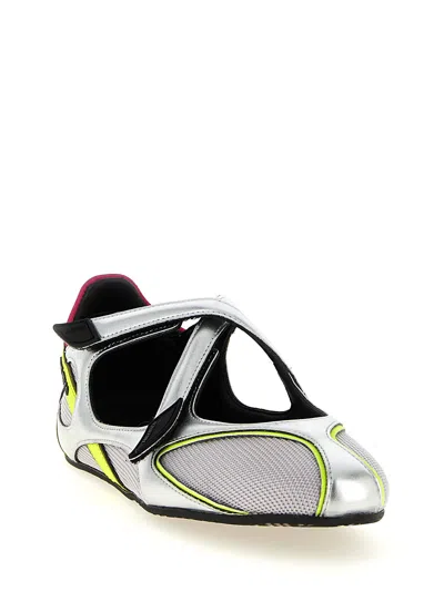 Attico Floor 01 Multicolor Ballet Shoes With Logo On The Side And Cut-out Design In Fabric Woman