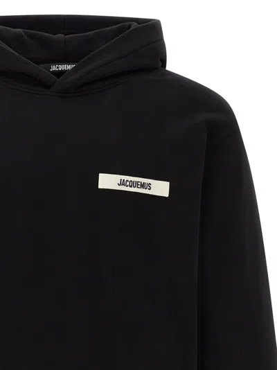 Jacquemus Cotton Fabric Hoodie With Long Sleeves In Black