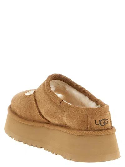 Ugg Suede Platform Sandals With Shearling Lining In Brown
