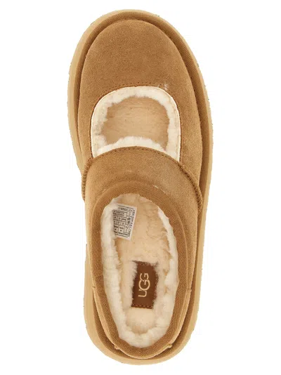 Ugg Suede Platform Sandals With Shearling Lining In Brown