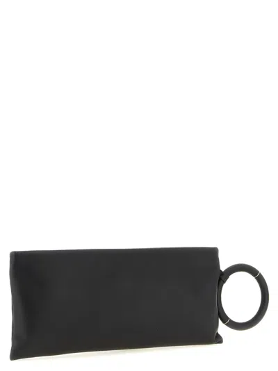 Tom Ford Aura Leather Clutch Bag With Lettering Logo On The Front In Black