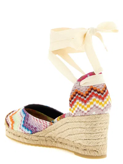 Missoni Chevron-pattern Tie Espadrilles In Multi