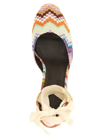 Missoni Chevron-pattern Tie Espadrilles In Multi