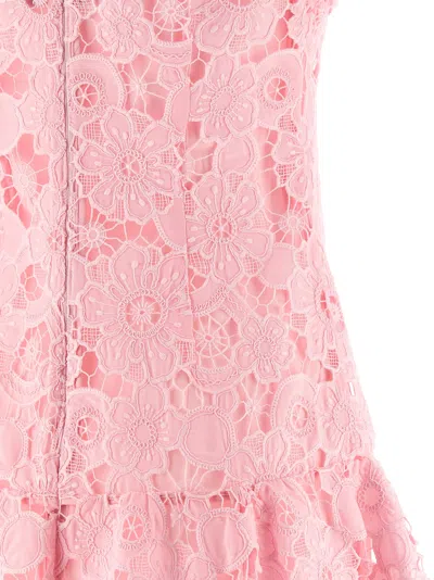 Self-portrait Pink Lace Collared Mini Dress In Multi