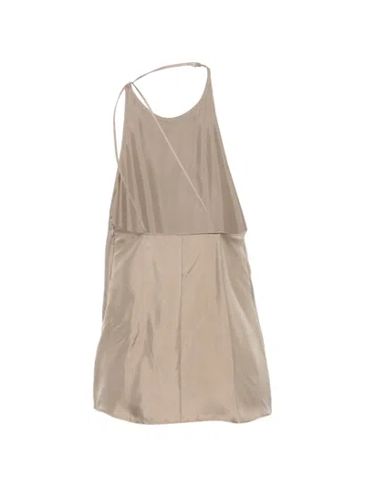 Alysi Silk Halterneck Top Open Back Straps In Gold