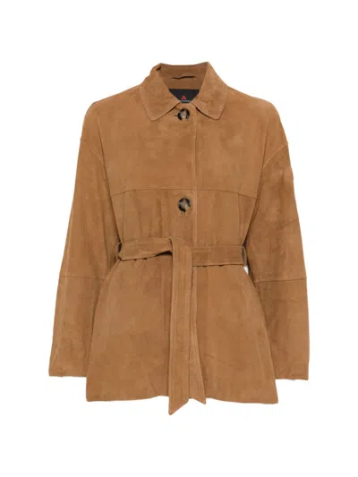 Peuterey Brown Solid Jacket In Brown