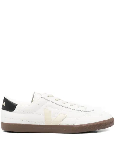Veja Panenka Leather Sneakers In White And Cream In Neutral