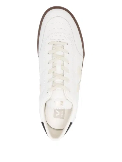 Veja Panenka Leather Sneakers In White And Cream In Neutral