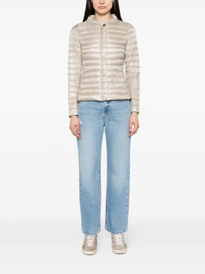 Herno Nylon Short Down Jacket In Neutral