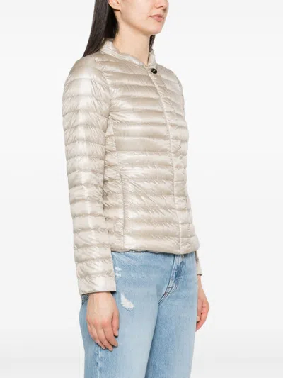 Herno Nylon Short Down Jacket In Neutral
