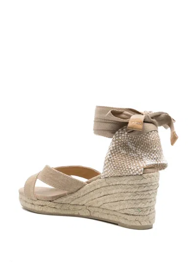 Castaã±er Bailey Cross-strap Beaded Espadrilles In Neutral