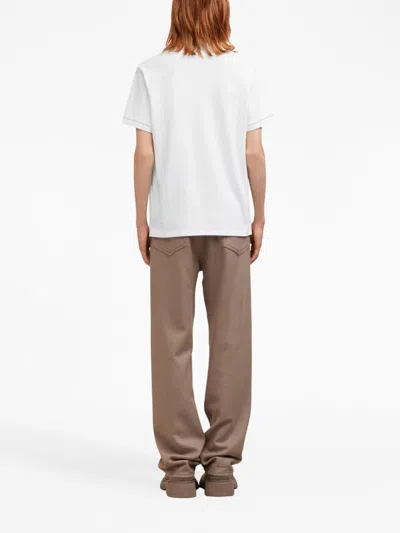 Ami Alexandre Mattiussi Ami Paris Men Cotton Polo Shirt With Iconic Embroidery In White