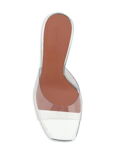 Amina Muaddi Women Lupita Glass Sandals In Gray