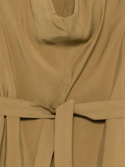 Alysi Sleeveless Belted Top In Brown