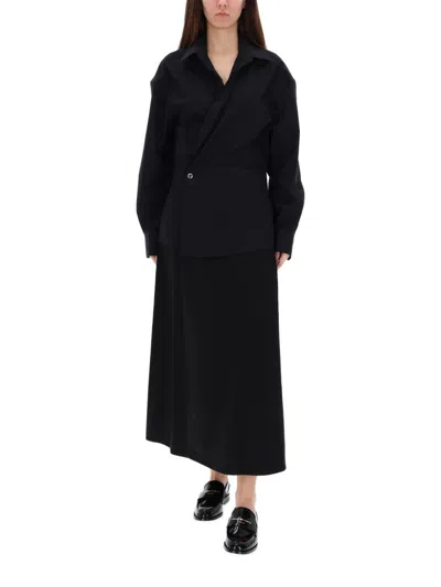 Alexander Wang Pre-styled Wrap Mini Dress In Cotton In Black