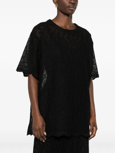 Ermanno Scervino Embroidered T-shirt In Black