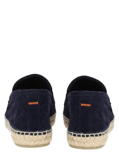 Castaã±er Java Blue Espadrillas With Contrasting Stitching And Pull-tab At The Heel In Suede Man In Multi