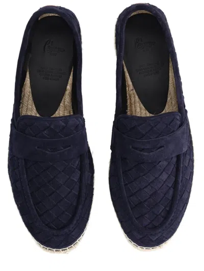 Castaã±er Java Blue Espadrillas With Contrasting Stitching And Pull-tab At The Heel In Suede Man In Multi
