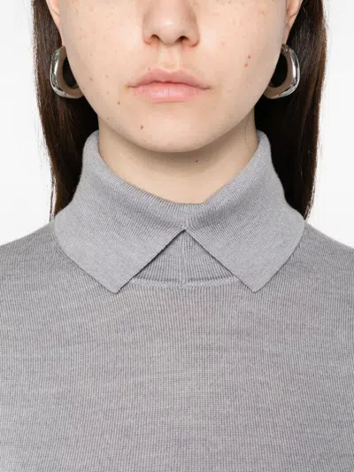 Herskind Collared Knit T-shirt In Gray