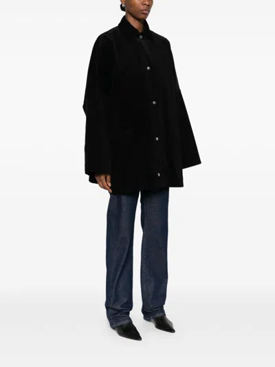 Totême Toteme Organic Cotton Corduroy Overshirt Jacket In Black