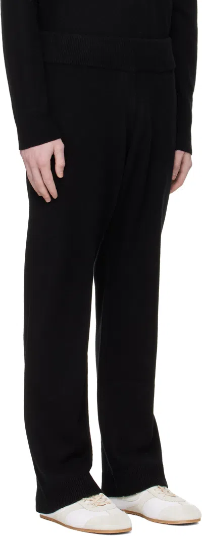 Entire Studios Black Knit Lounge Pants In Black