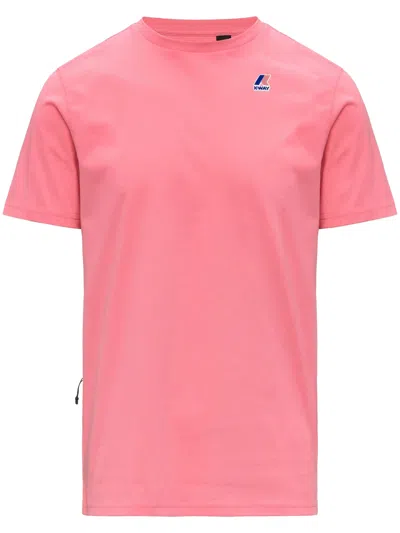 K-way Leonide Crew Neck Packable Short Sleeve Top In Pink