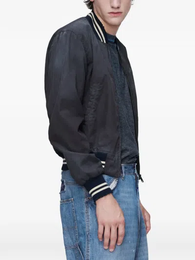 Maison Margiela Varsity Bomber Jacket In Gray
