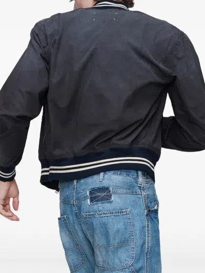 Maison Margiela Varsity Bomber Jacket In Gray