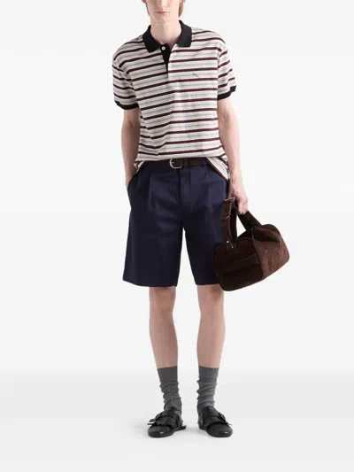 Prada Cotton Bermudas In Blue