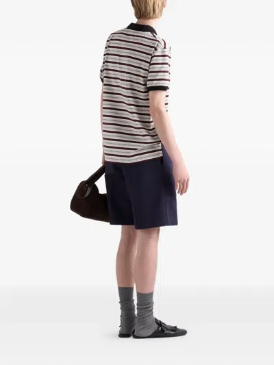 Prada Cotton Bermudas In Blue